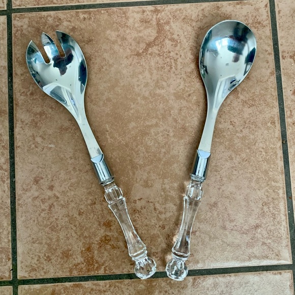 Stainless steel fork and spoon salad server - Picture 7 of 7